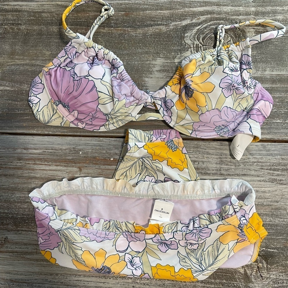 Cupshe Underwire Top & High Waist Cheeky Floral Bikini Set Size Small - Picture 8 of 9